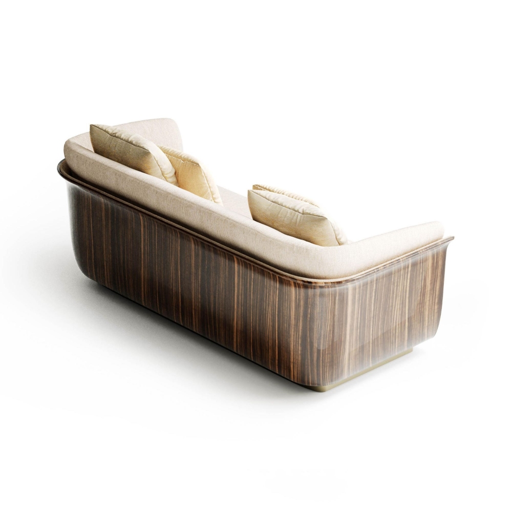 Capital Allure 2-seater Sofa with an outer shell in wood essence