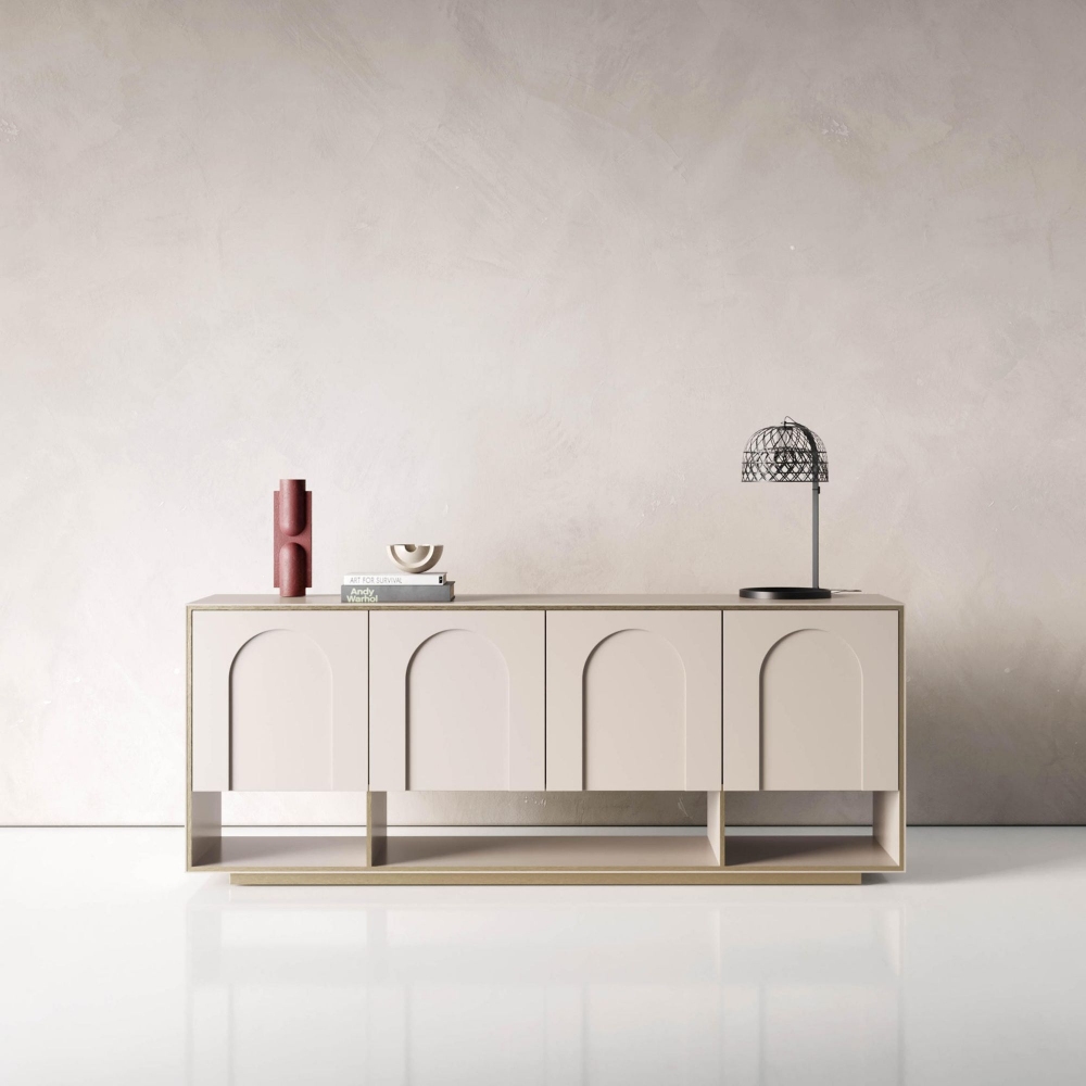Capital Palladio Sideboard with matte lacquered metal arches