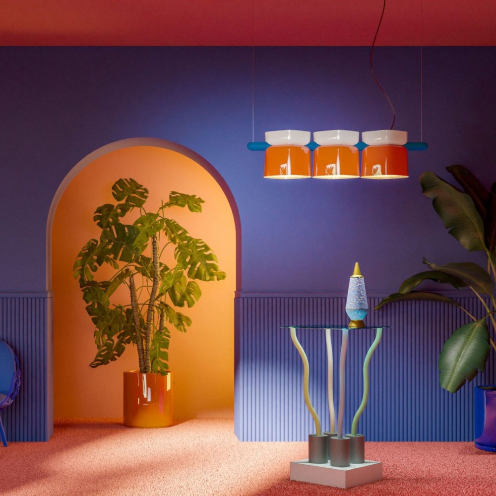 Ferroluce Yakitori C2790 3 elements Pendant Lamp