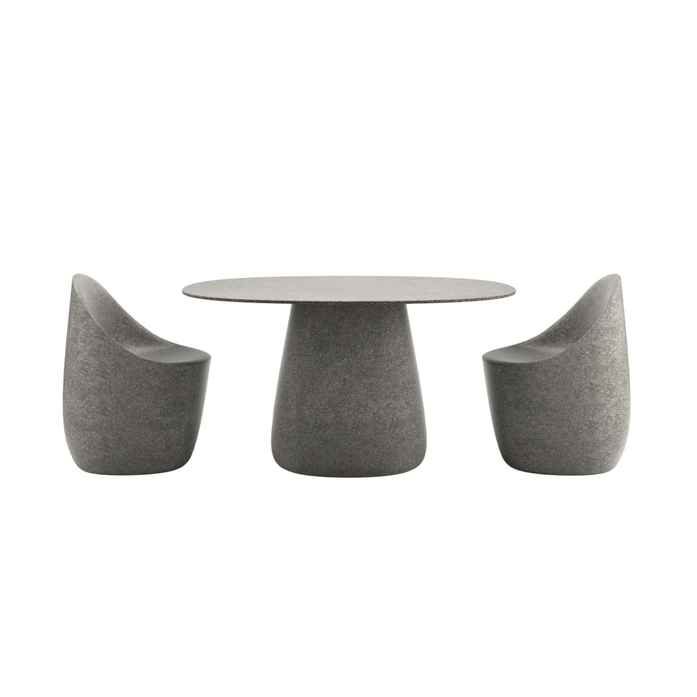 Qeeboo Tavolo Cobble 135 Stoneware Grey Mix