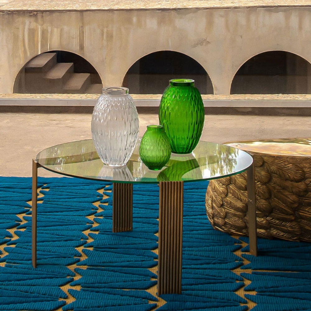 Lalique Vaso in cristallo Plumes Incolore