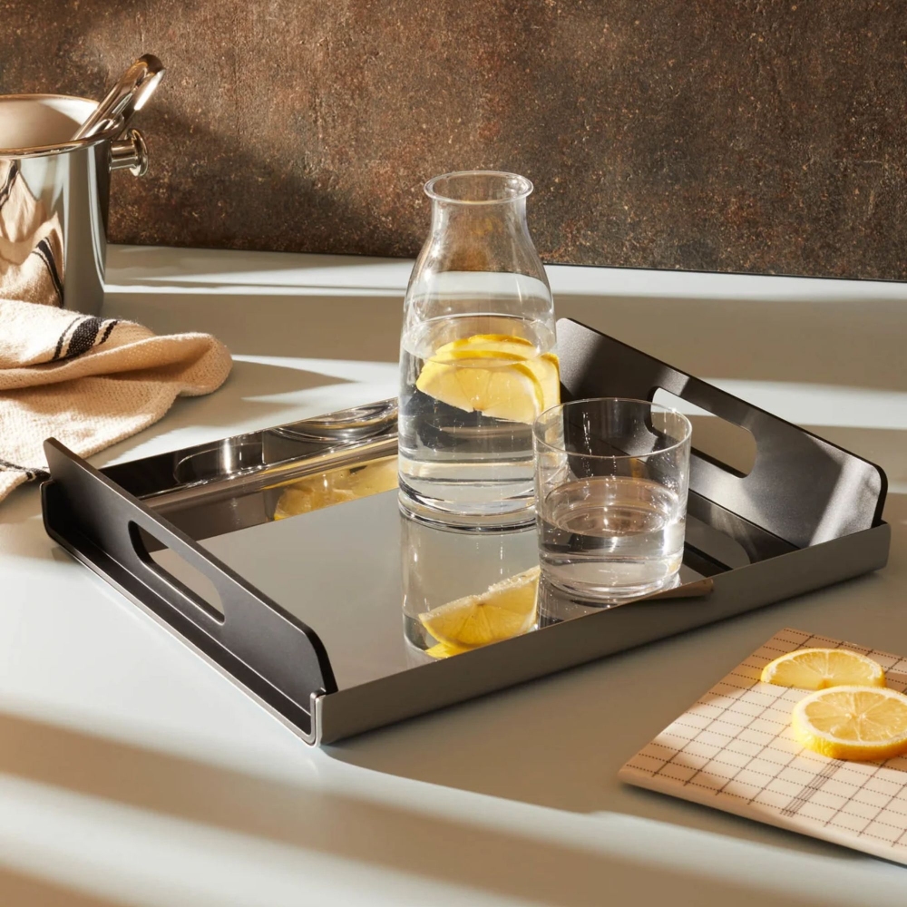 Alessi Vassily rectangular Tray with handles