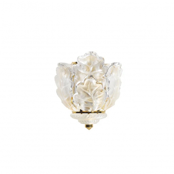 Lalique Lampada da parete in cristallo Chêne - Finitura Dorata