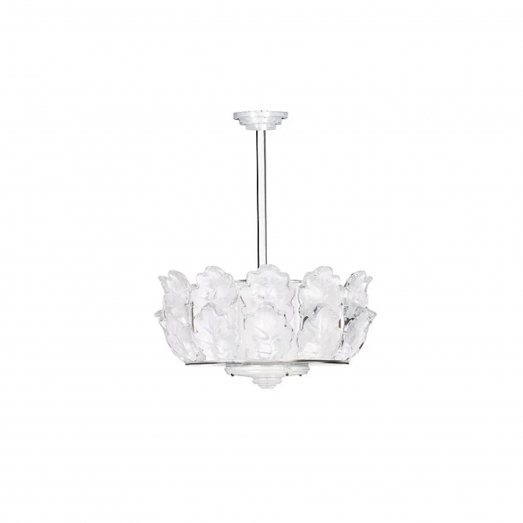 Lalique Lampadario in cristallo Chêne - Finitura Cromata