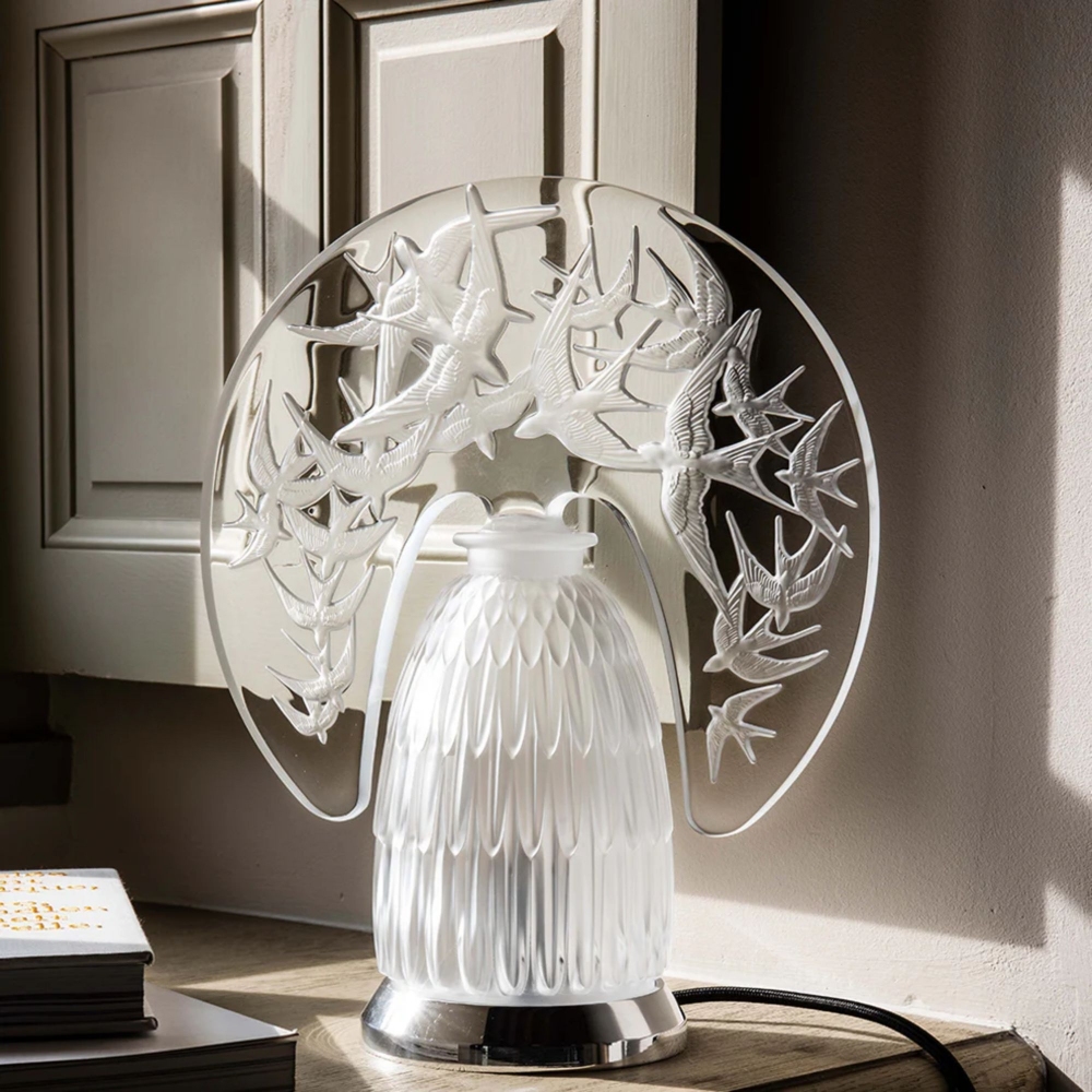 Lalique Hirondelles Incolore Table Lamp