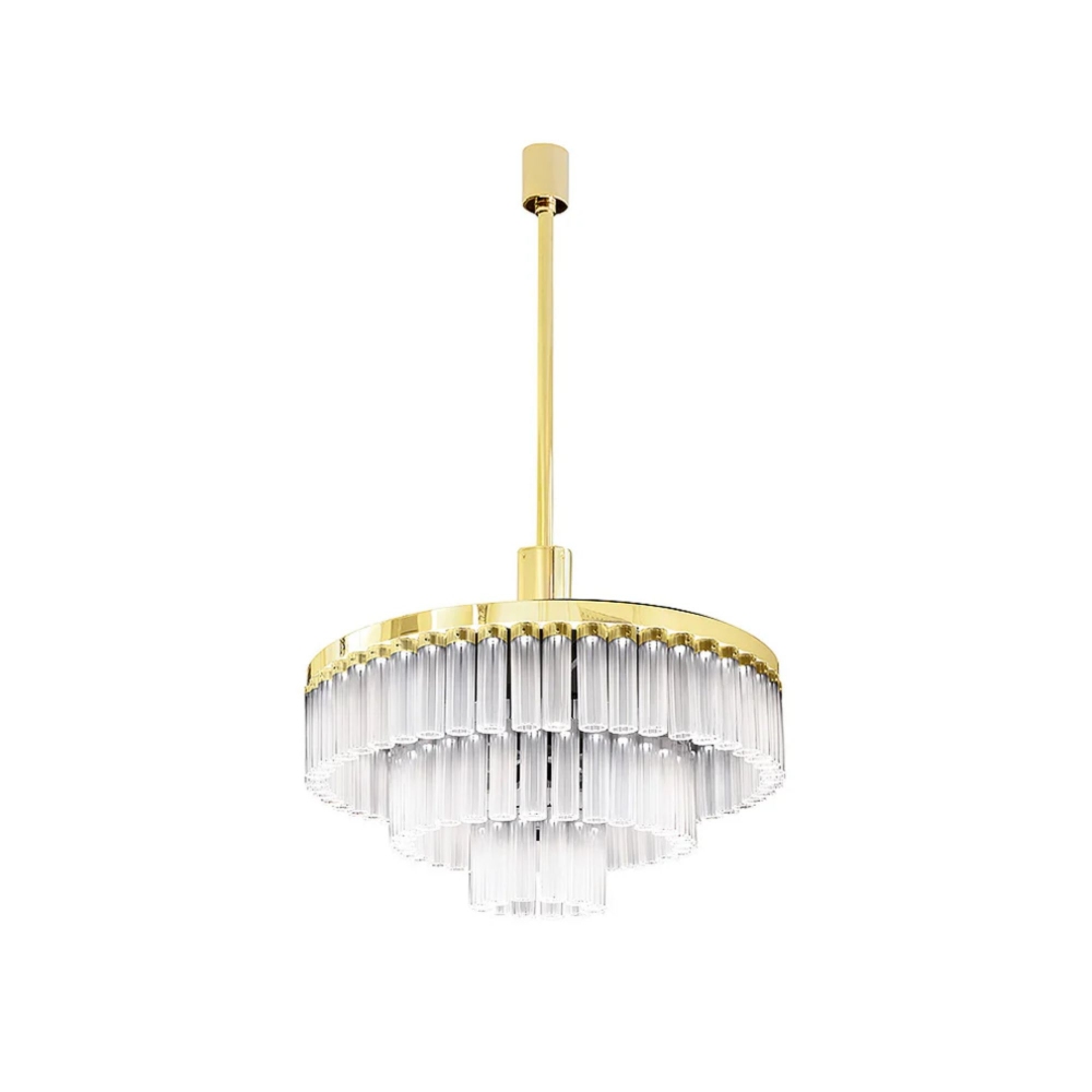 Lalique Orgue 3R Chandelier - Gold...