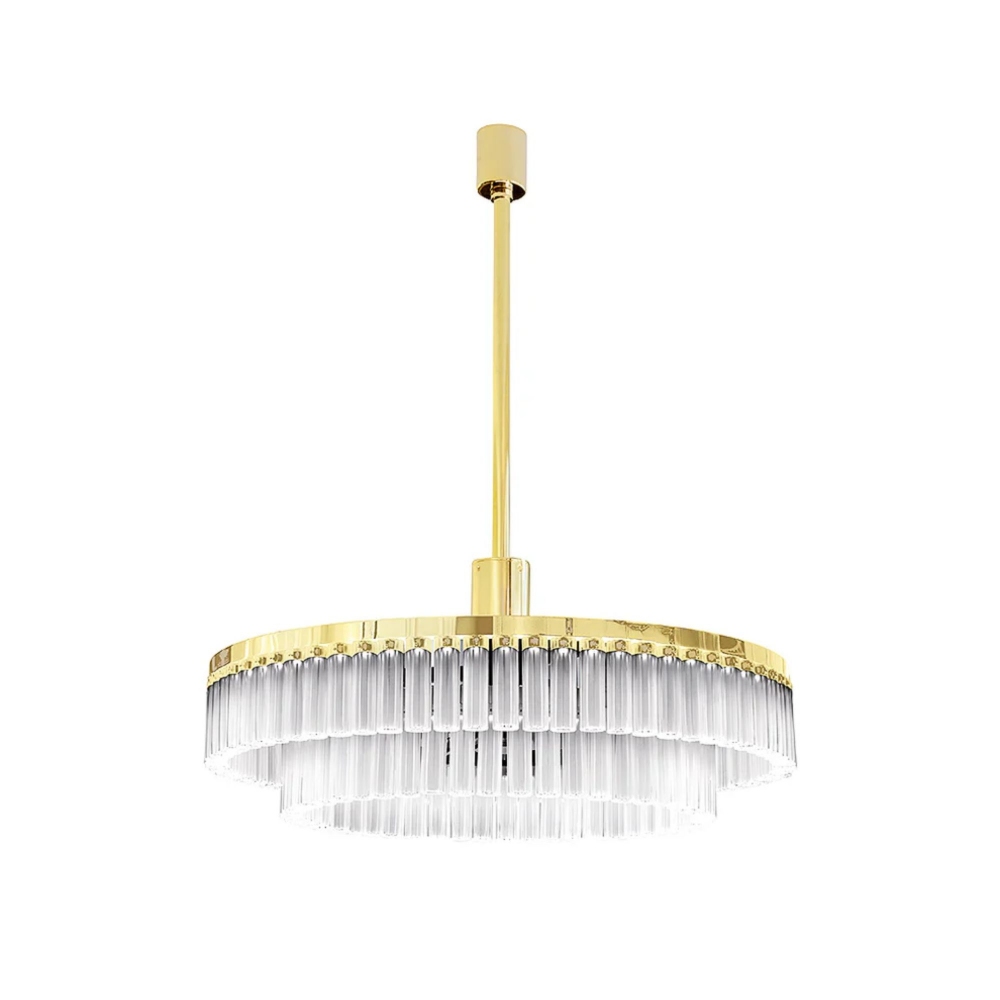 Lalique Orgue 2R Chandelier - Gold...