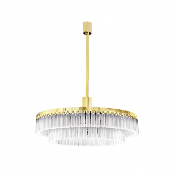 Lalique Orgue 2R Chandelier - Gold Finish