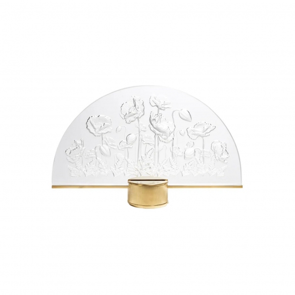 Lalique Pavots Luminous Sculpture - Satin Gold Base