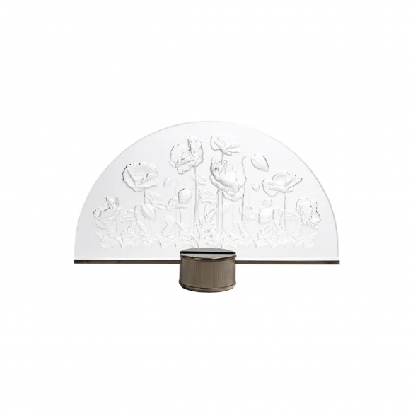 Lalique Pavots Luminous Sculpture - Black Chrome Base