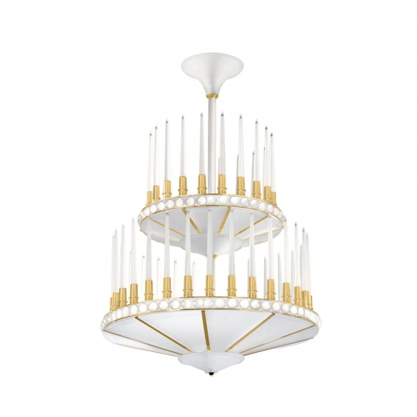 Lalique Perles 2R Chandelier diam. 100 cm - Gold Finish