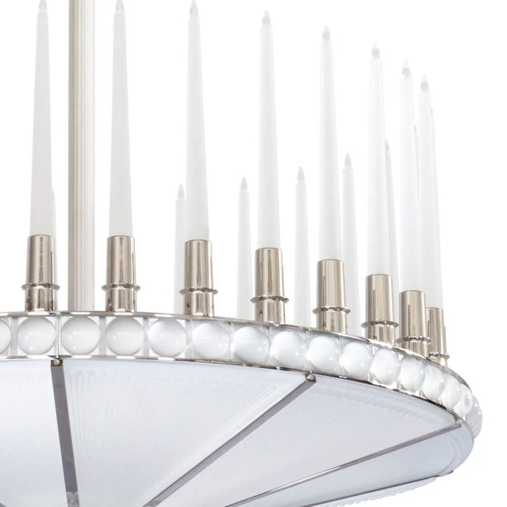 Lalique Perles 2R Chandelier diam. 100 cm - Nickel Finish