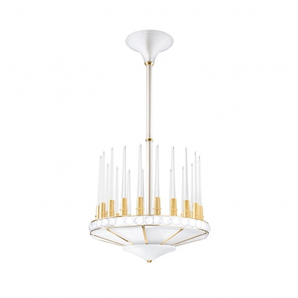 Lalique Perles 1R Chandelier diam. 69 cm - Finitura Dorata