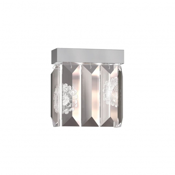Lalique Serene 5 Prisms Dahlia Rectangular Wall Lamp