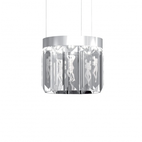 Lalique Serene 12 Prisms Figurine Circular Pendant Lamp