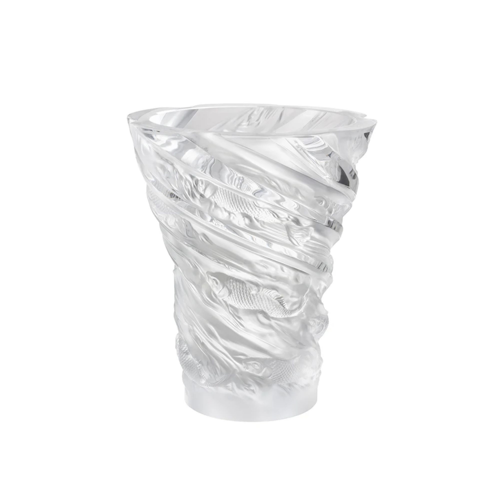 Lalique Carpes Koi Crystal Vase