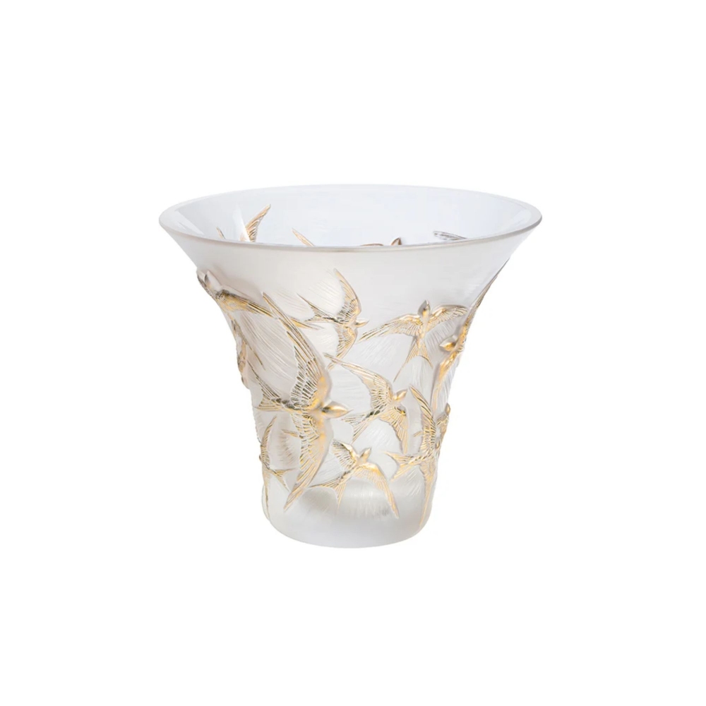 Lalique Hirondelles Évasé Crystal Vase