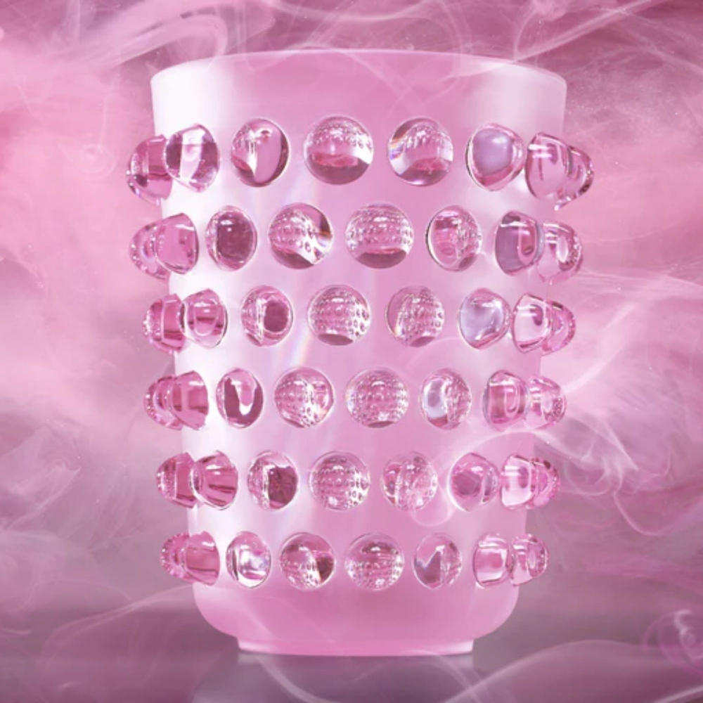 Lalique Vaso in cristallo Mossi XXL Lustré Rose