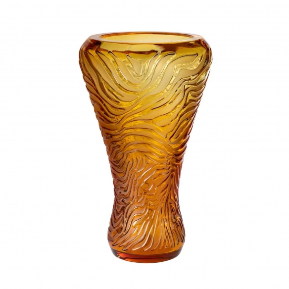Lalique Tigre Ambre Crystal Vase - Limited Edition