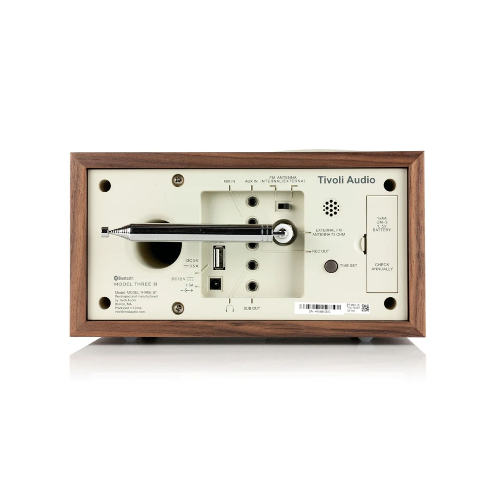 Tivoli Audio Speaker AM/FM/Bluetooth Clock Radio Model Three BT
