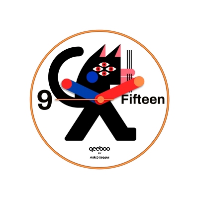 Qeeboo Black Cat Wall Clock