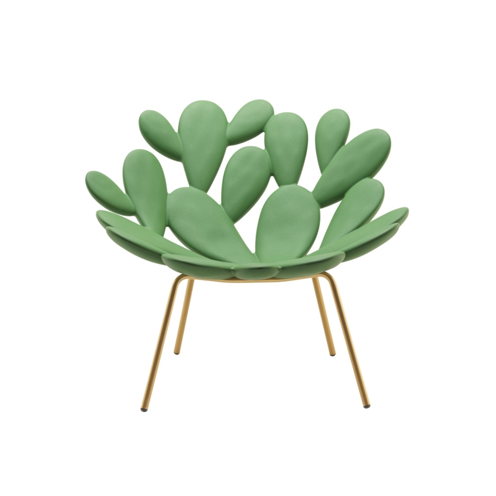 Qeeboo Filicudi Brass Lounge Armchair