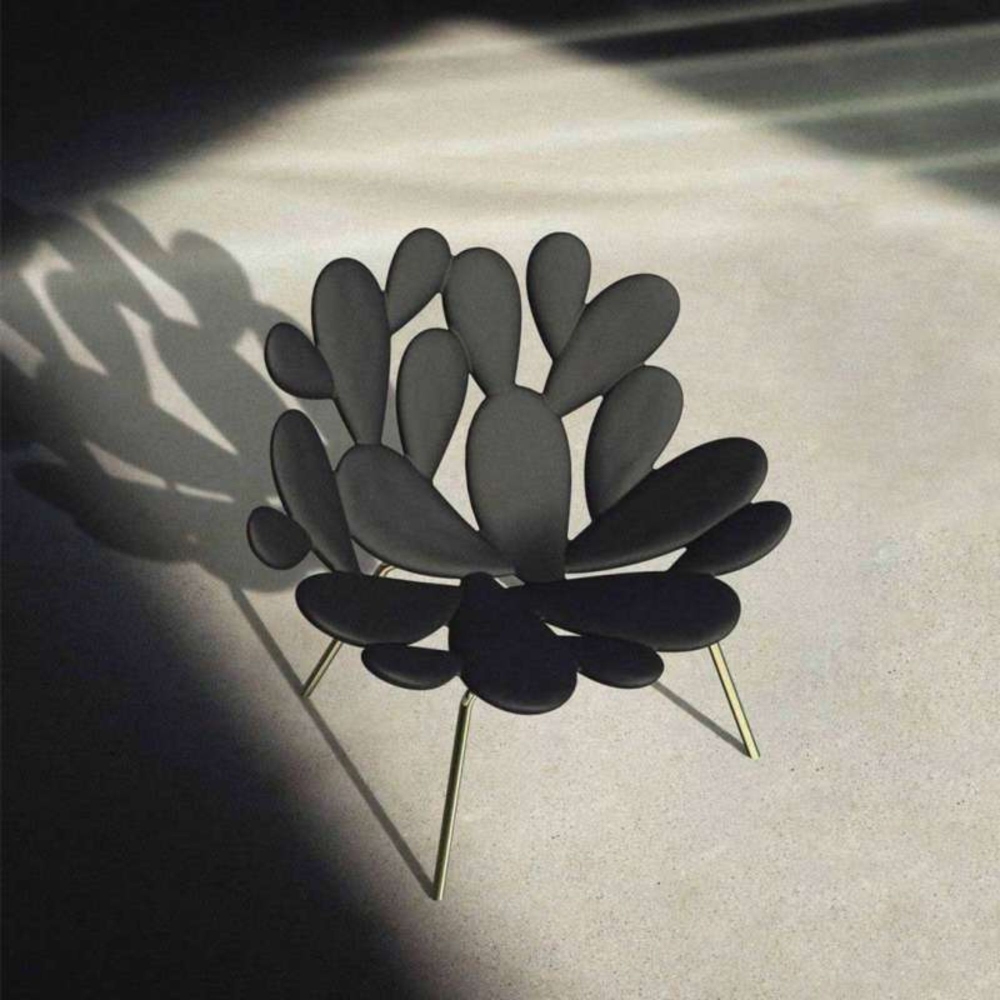 Qeeboo Filicudi Brass Lounge Armchair