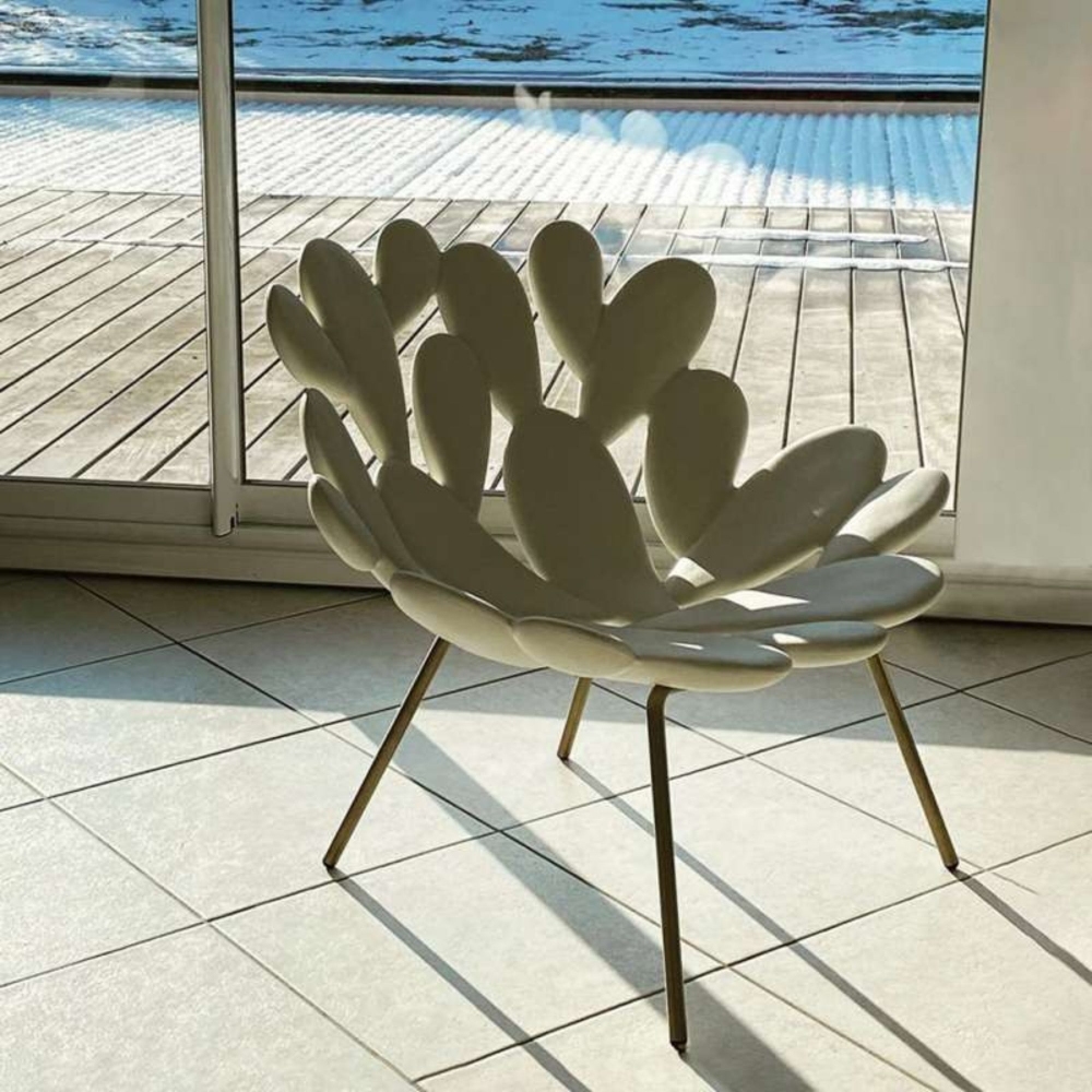 Qeeboo Filicudi Brass Lounge Armchair