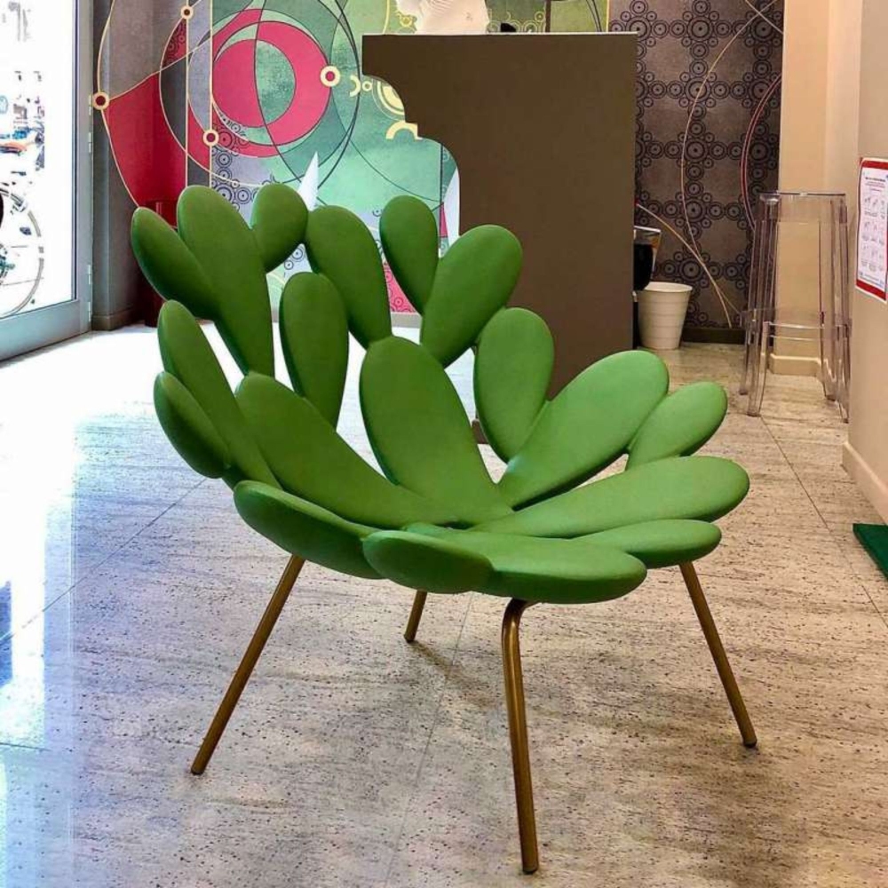 Qeeboo Filicudi Brass Lounge Armchair