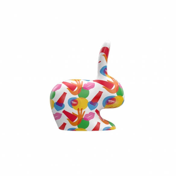 Qeeboo Scultura Rabbit XS Edition Campari White