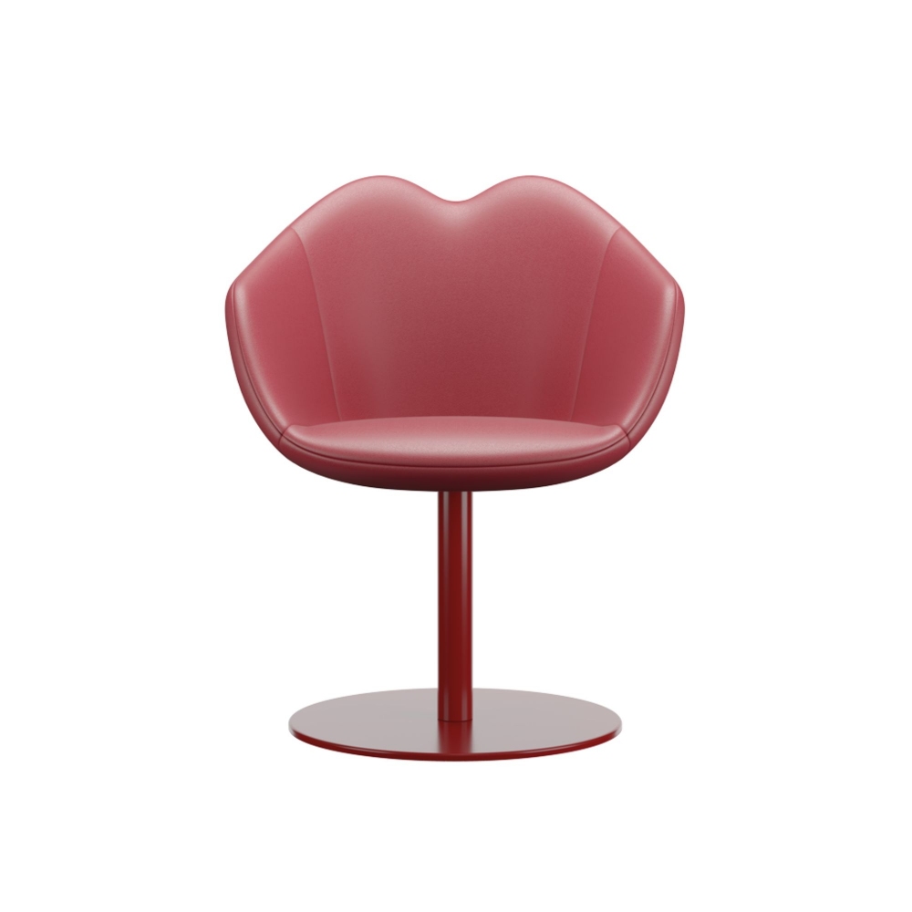 Qeeboo Sedia in pelle XOXO - Base rotonda