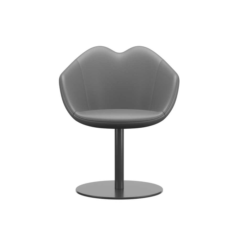 Qeeboo Sedia in pelle XOXO - Base rotonda