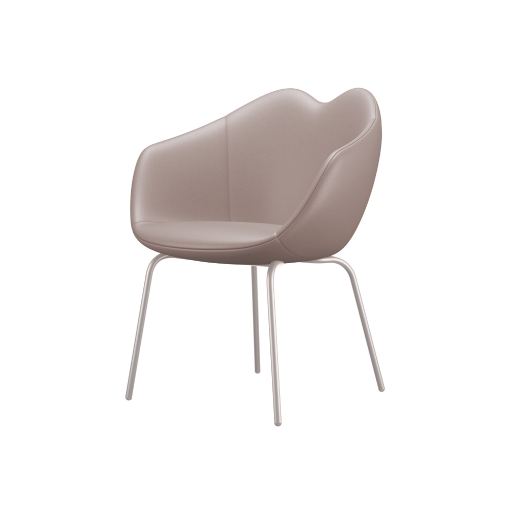 Qeeboo XOXO Leather Chair - Four-legged Base