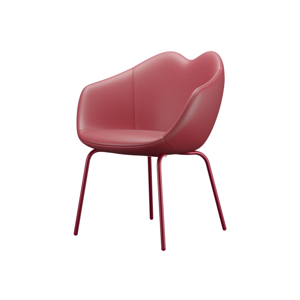 Qeeboo XOXO Leather Chair - Four-legged Base