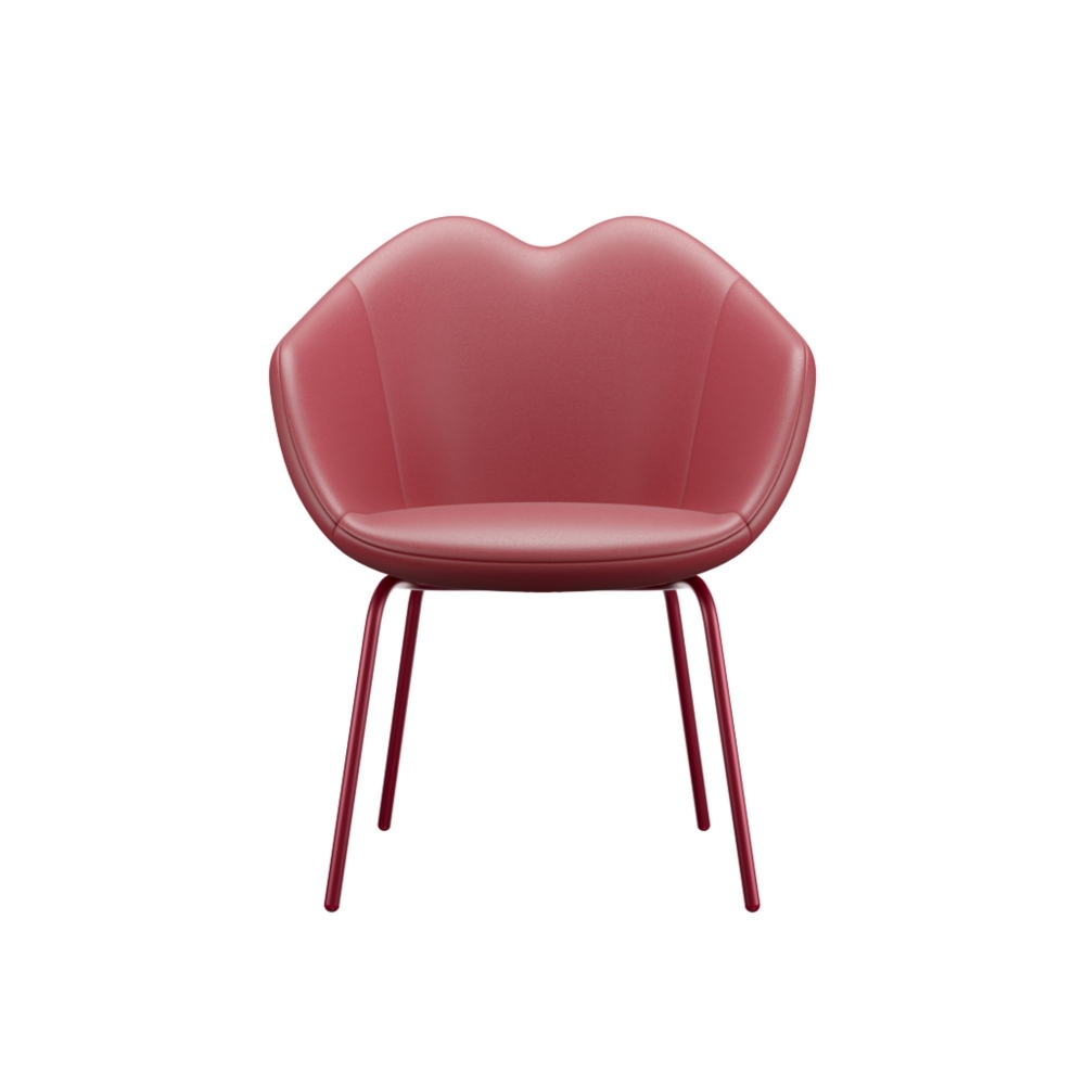 Qeeboo XOXO Leather Chair - Four-legged Base