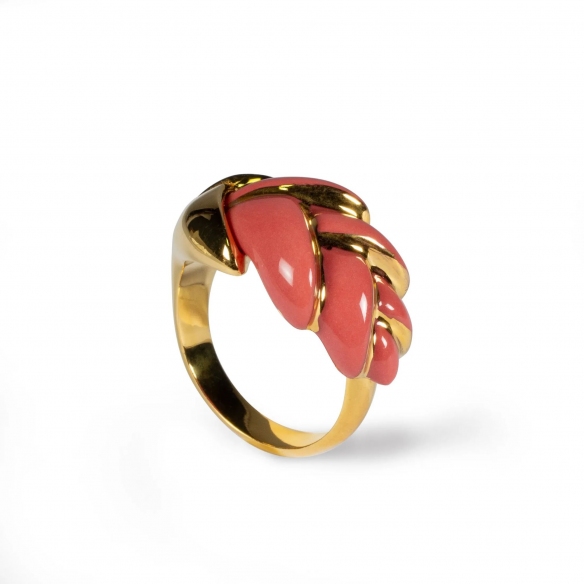 Lladró Heliconia Corallo Ring