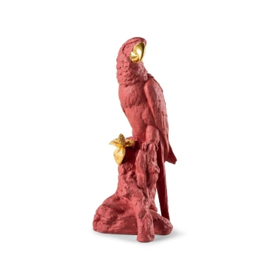 Lladrò Ara Red-Gold Porcelain Sculpture - Limited Edition