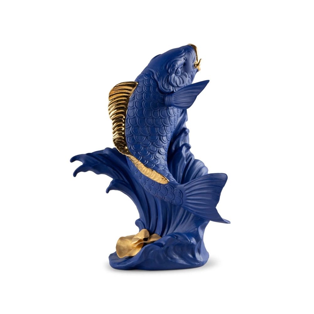 Lladró Carpe Koi Blue/Gold Sculpture