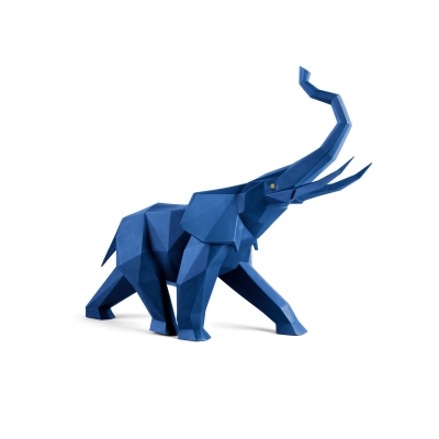 Lladró Blue Elephant Sculpture