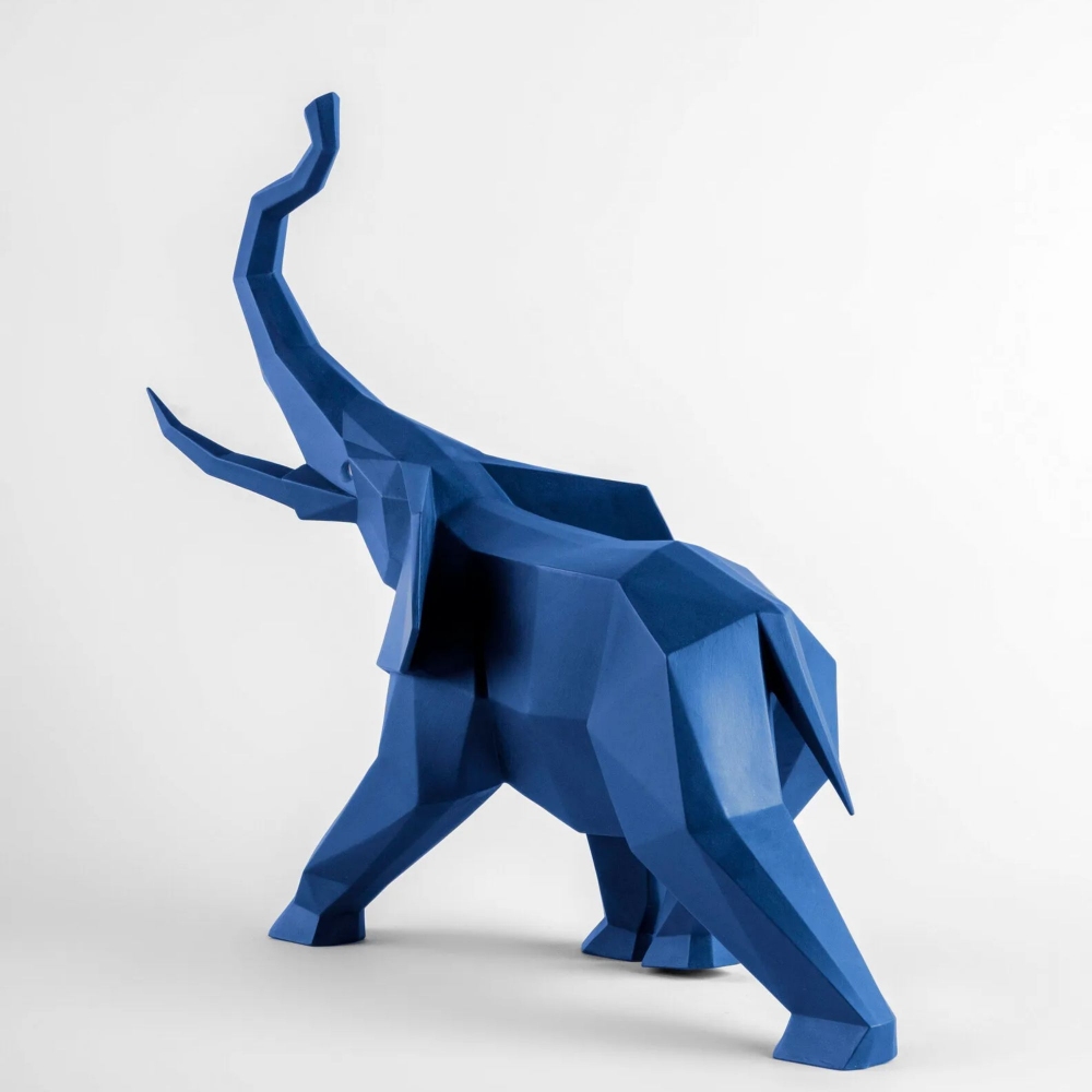 Lladró Blue Elephant Sculpture