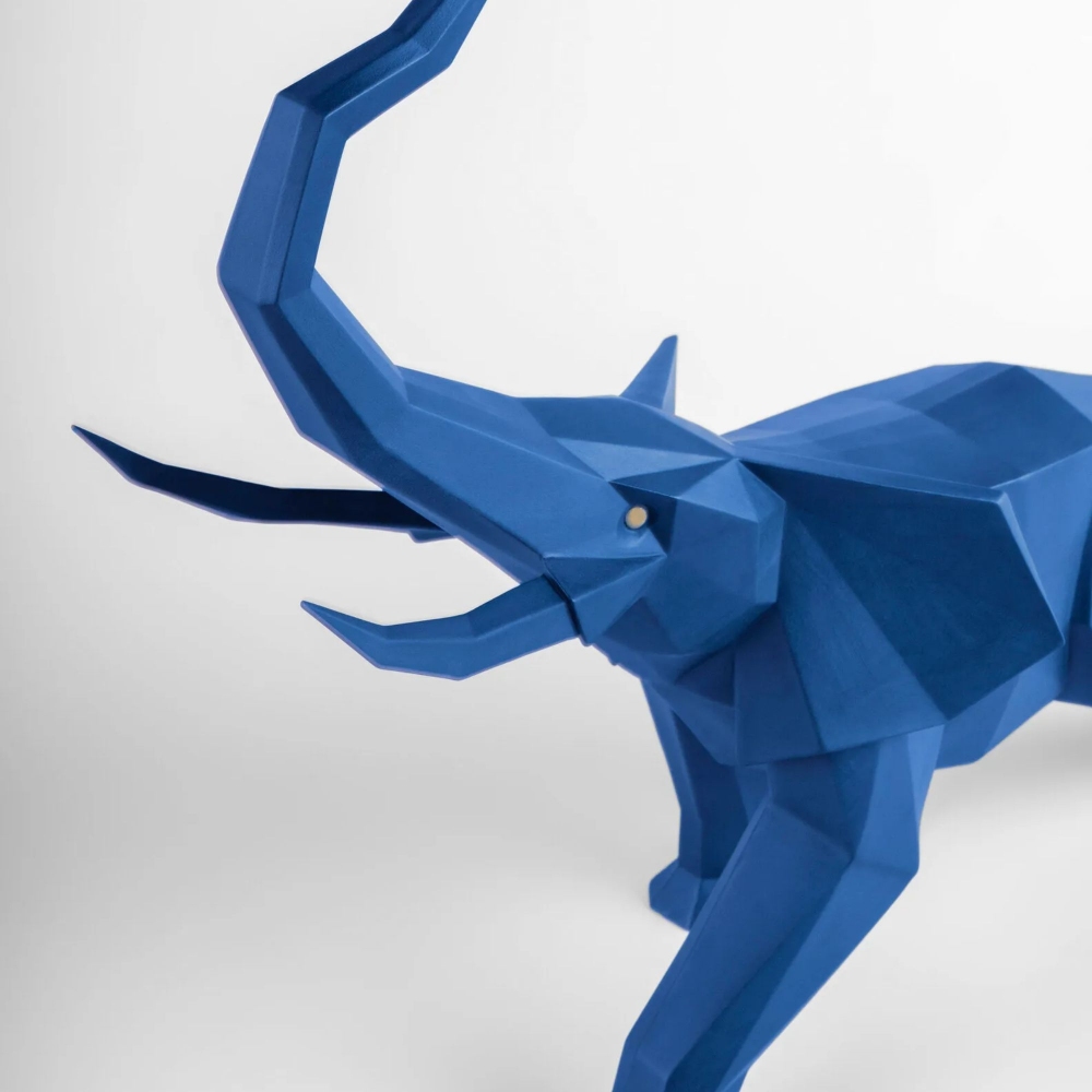 Lladró Blue Elephant Sculpture