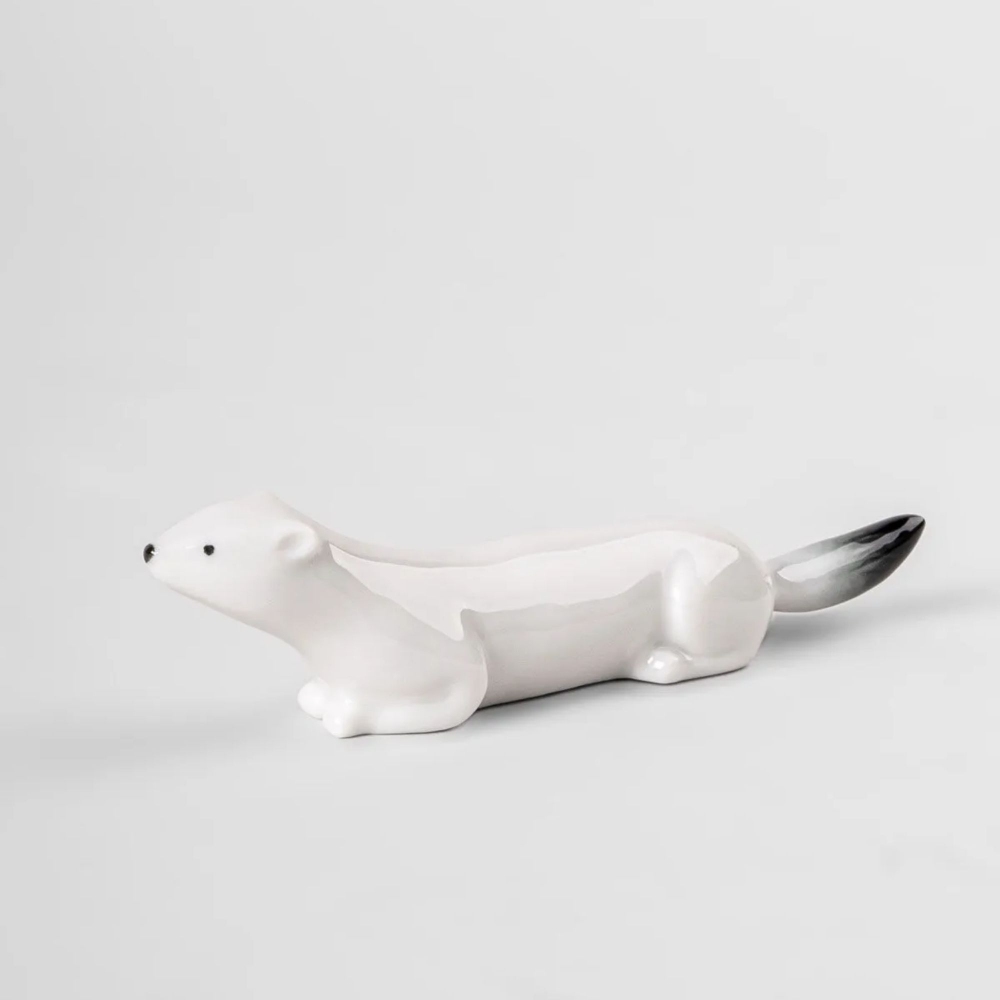 Lladró Ermine and Crane Chopstick Rest Set