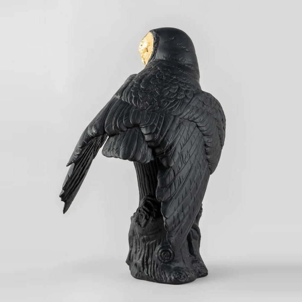 Lladró Owl Black-Gold Sculpture - Limited Edition