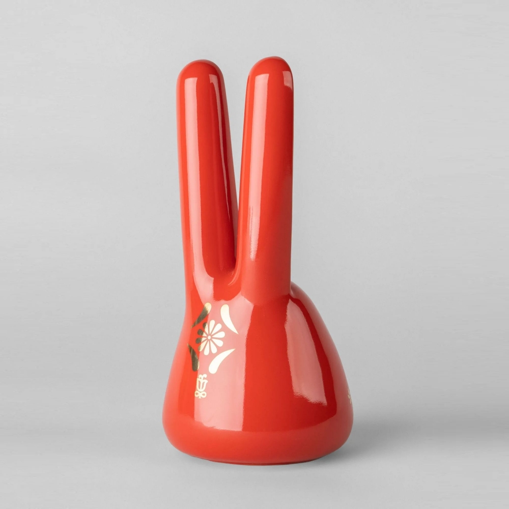 Lladró The Rabbit Porcelain Sculpture - Red-Gold
