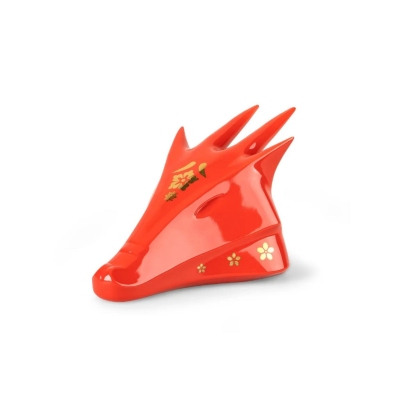Lladró The Dragon Porcelain Sculpture - Red-Gold