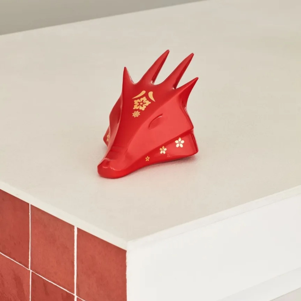 Lladró The Dragon Porcelain Sculpture - Red-Gold