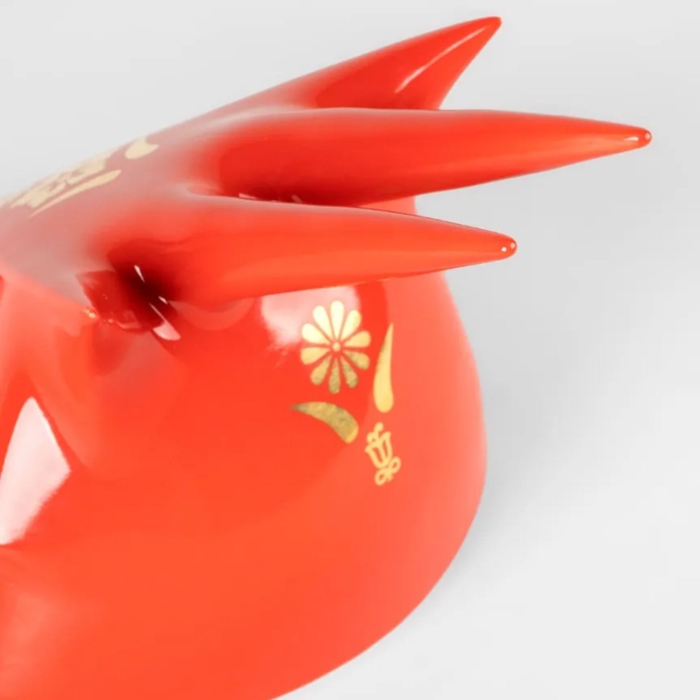 Lladró The Dragon Porcelain Sculpture - Red-Gold