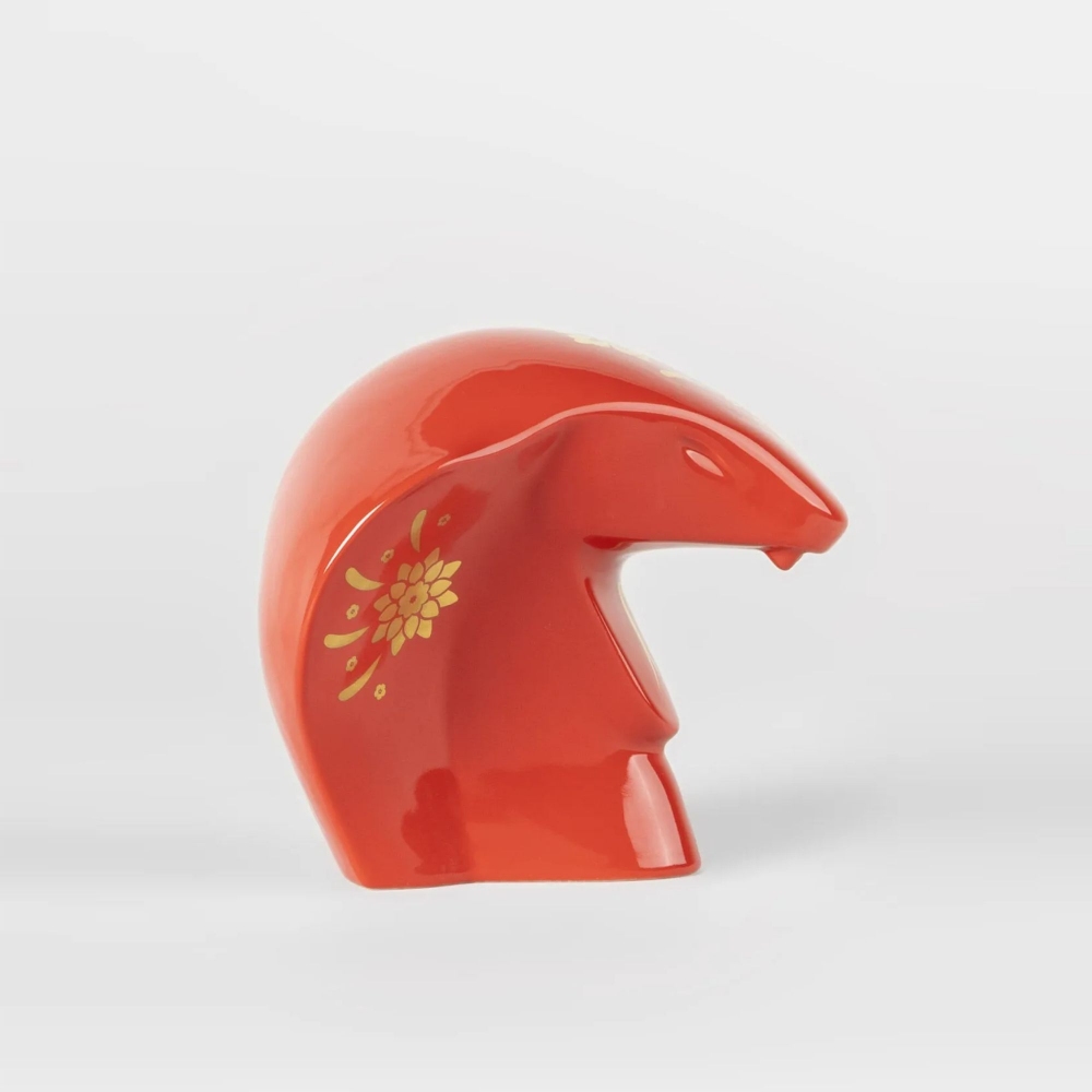 Lladró The Snake Porcelain Sculpture - Red-Gold