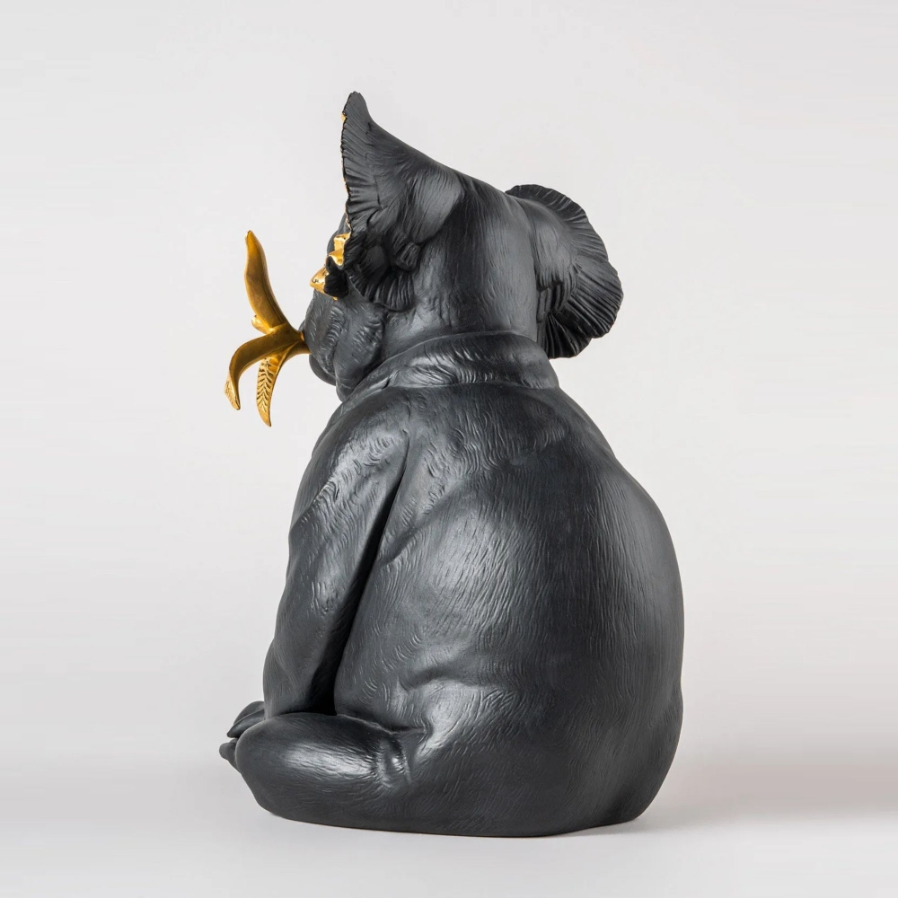 Lladrò Koala Porcelain Sculpture Black-Gold - Limited Edition