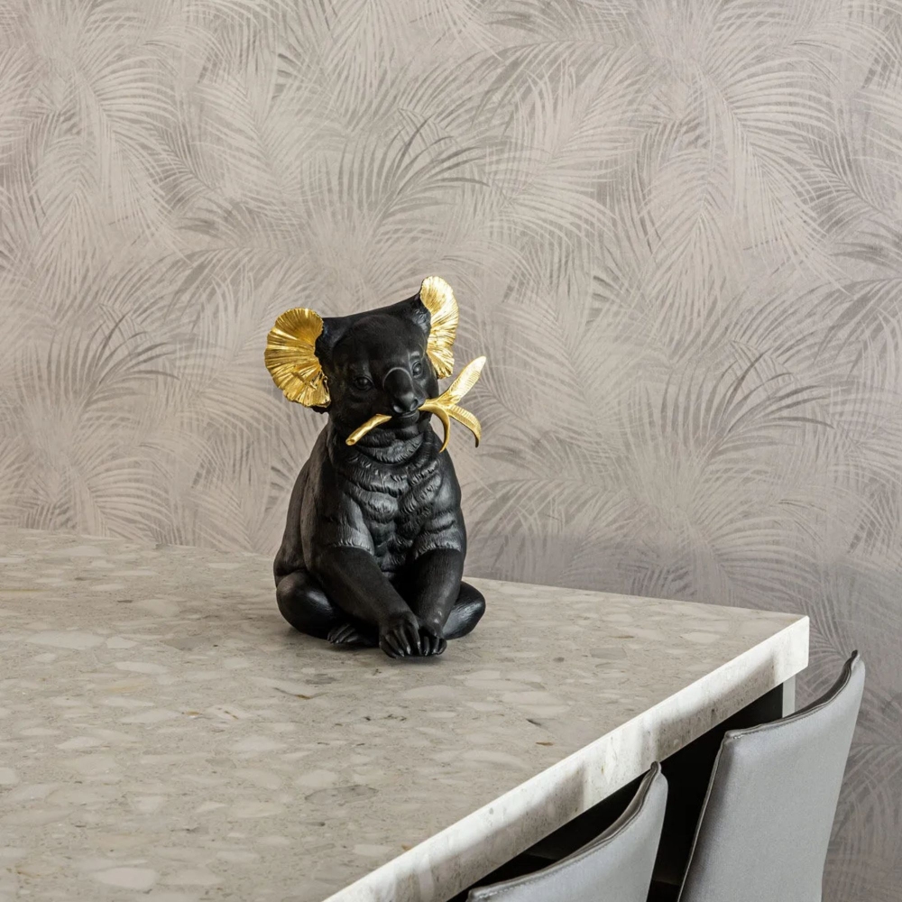 Lladrò Koala Porcelain Sculpture Black-Gold - Limited Edition